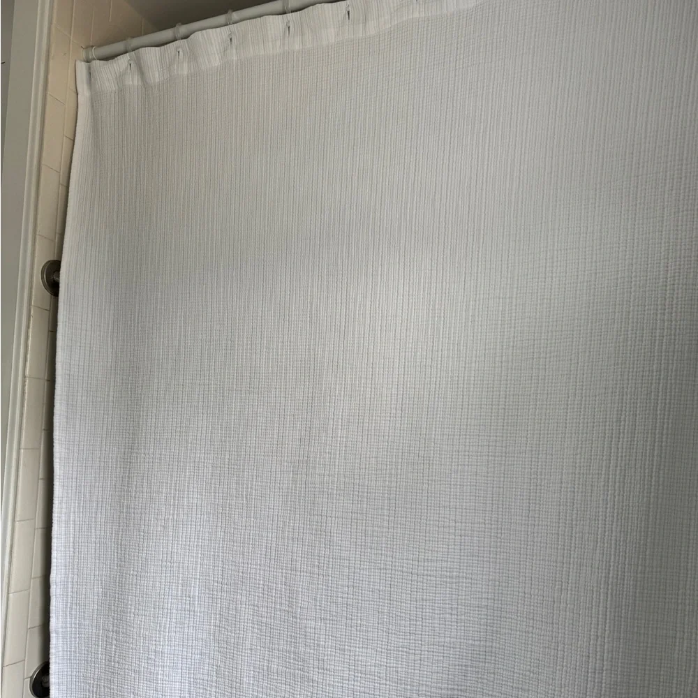 White Textured Shower Curtain